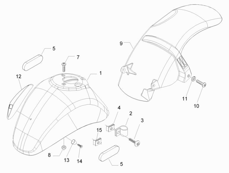 Voorspatbord Vespa LX 50 4-takt 2V AC 25km/u matzwart 79/A