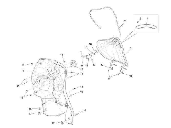Beenschild Piaggio Liberty 4-takt