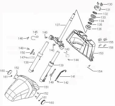 Voorvork - Balhoofdstel - Voorspatbord China Bee zwart