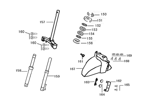 Voorvork - Balhoofdstel - Voorspatbord China Classic S brons