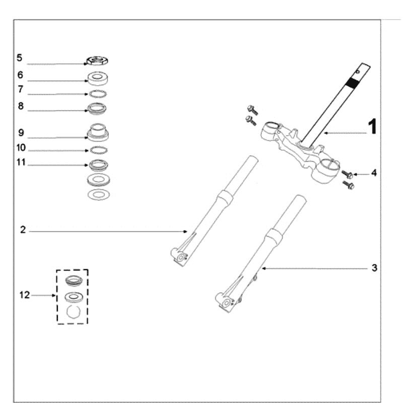 Voorvork - Balhoofdstel Peugeot Tweet old zilvergrijs