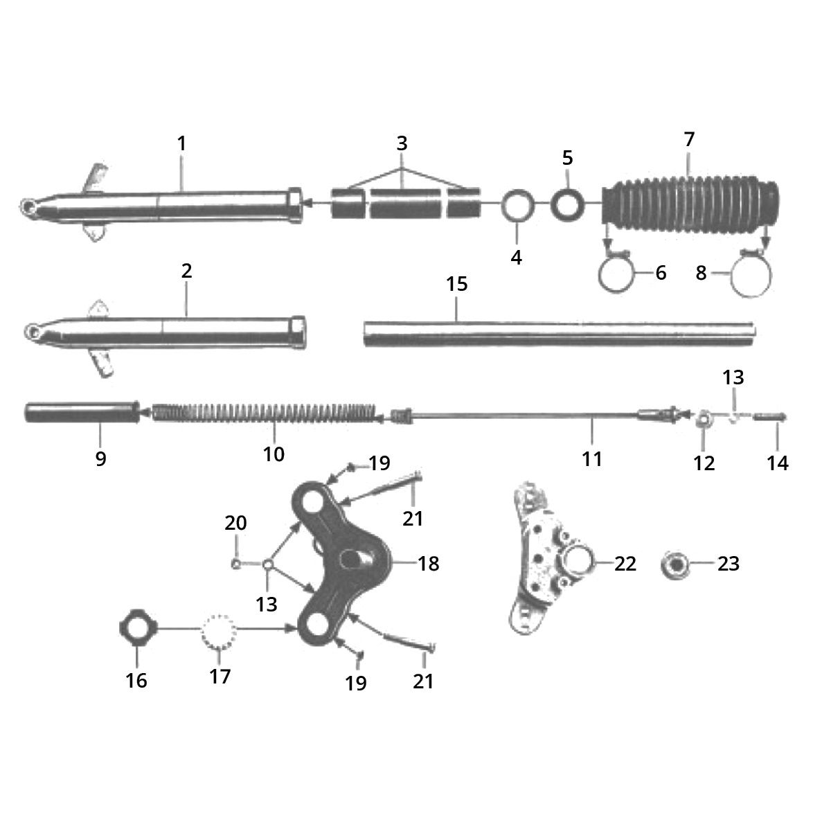Voorvork Zundapp C50 Sport 517-21LA