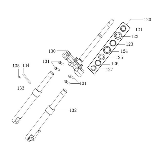 Voorvork - Balhoofdstel AGM Veterano