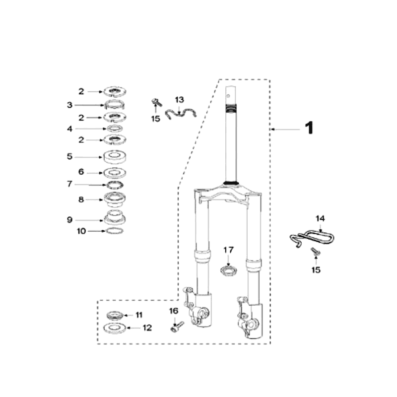 Voorvork - Balhoofdstel Peugeot Speedfight 3 50 2-takt LC