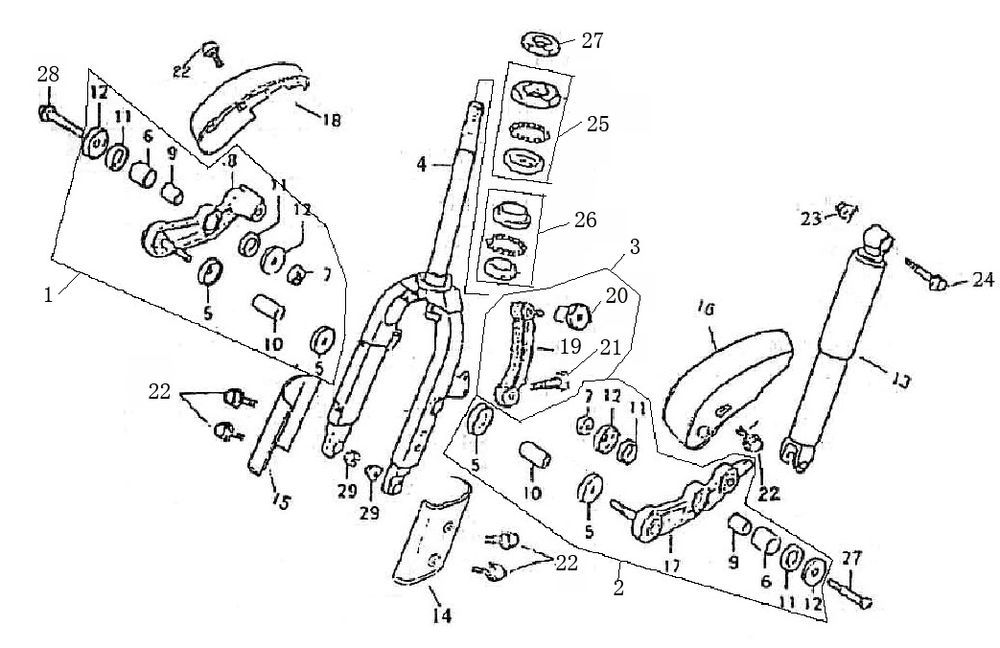 Voorvork - Balhoofdstel BTC Grande Retro GT1 creme
