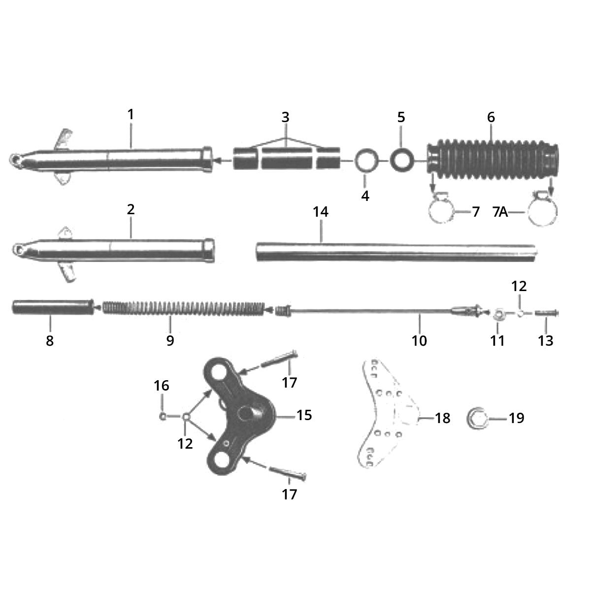 Voorvork Zundapp GTS 50 517-40L5