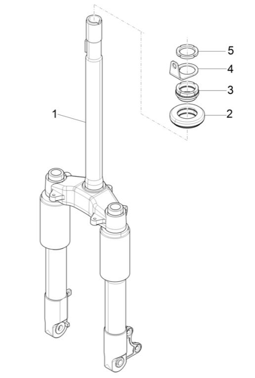 Voorvork - Balhoofdstel Piaggio Zip (Euro 4 injectie IGET)