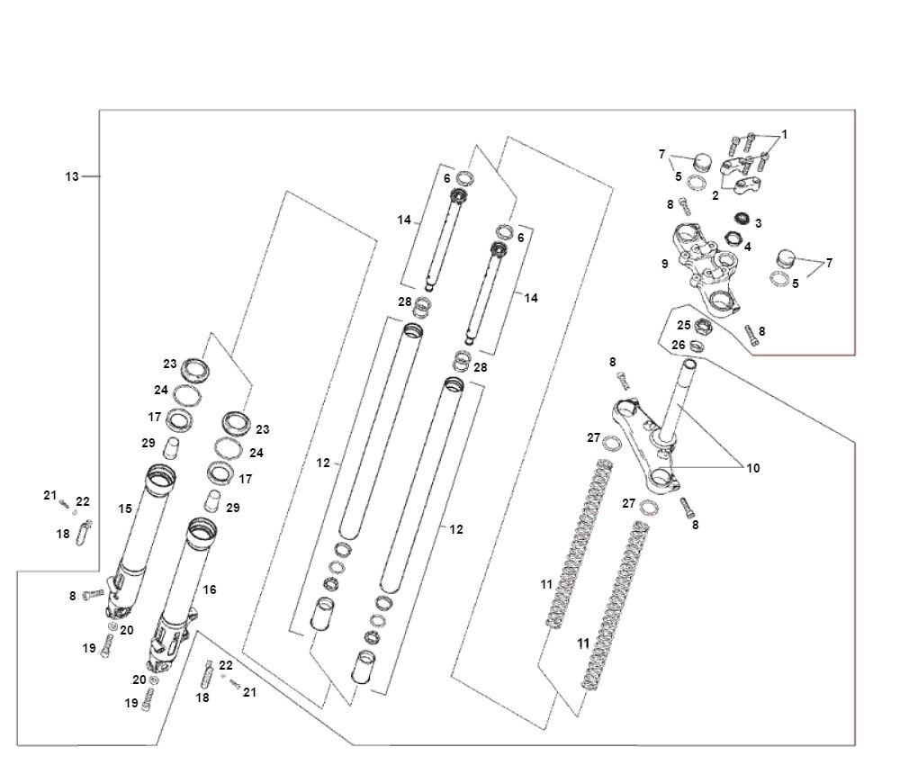 Voorvork - Balhoofdstel Derbi Senda R X-Treme 2007 Euro 2 edition 3