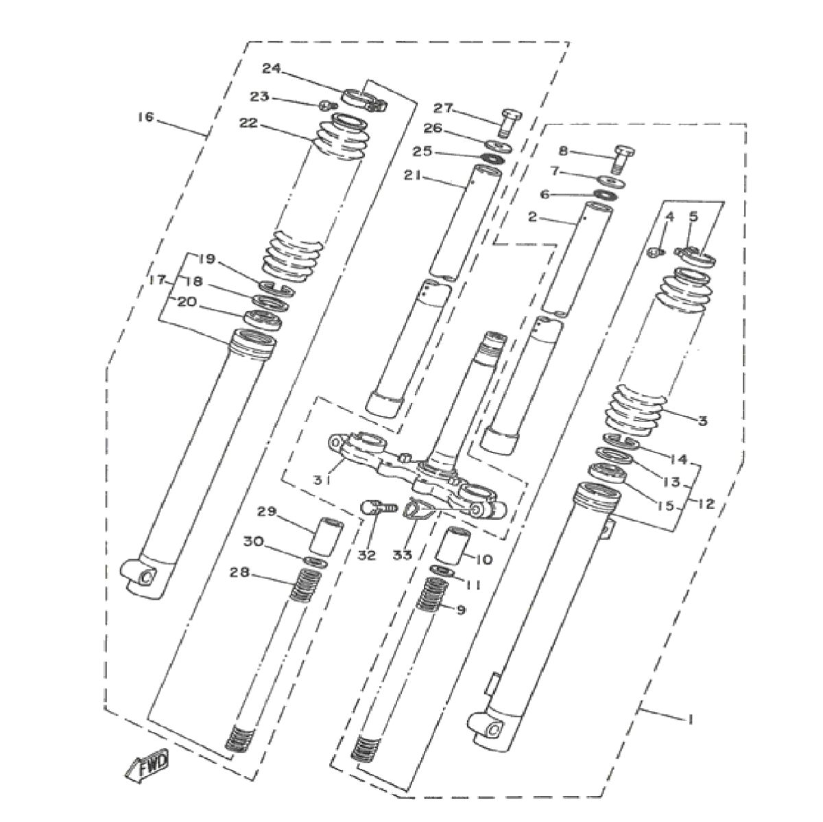 Voorvork Yamaha DT-50 MX