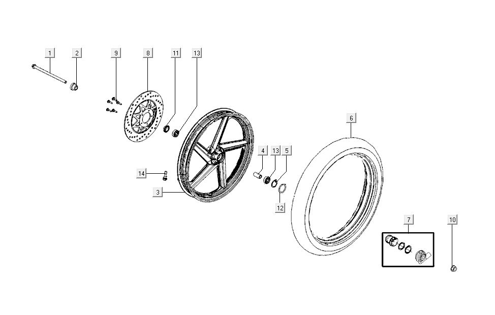Voorwiel - Remschijf Kymco K-Pipe 4-takt Wit