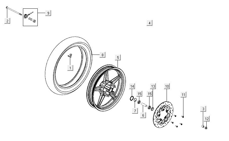 Voorwiel - Remschijf Agility CITY 16 150