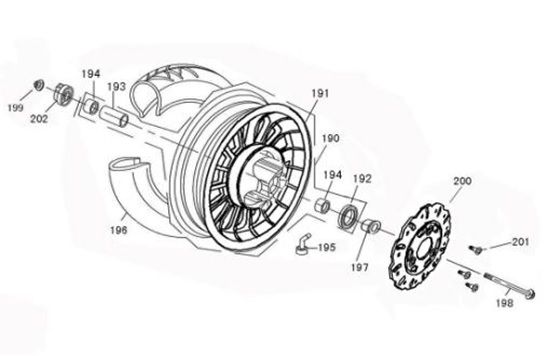 Voorwiel AGM SP50 wit