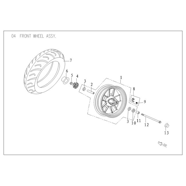 Voorwiel AGM VX50 plus 12