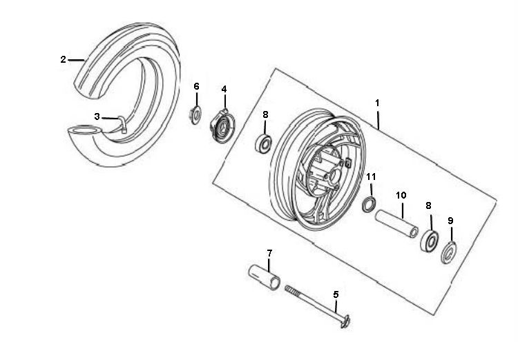 Voorwiel Baotian Speedy 4-takt