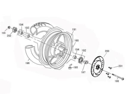 Voorwiel Benzhou ZN50QT-36 zwart