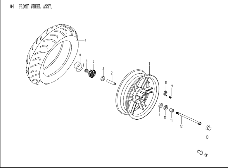 Voorwiel China Venom wit