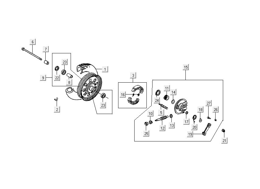 Voorwiel Kymco DJ 2-takt Zwart