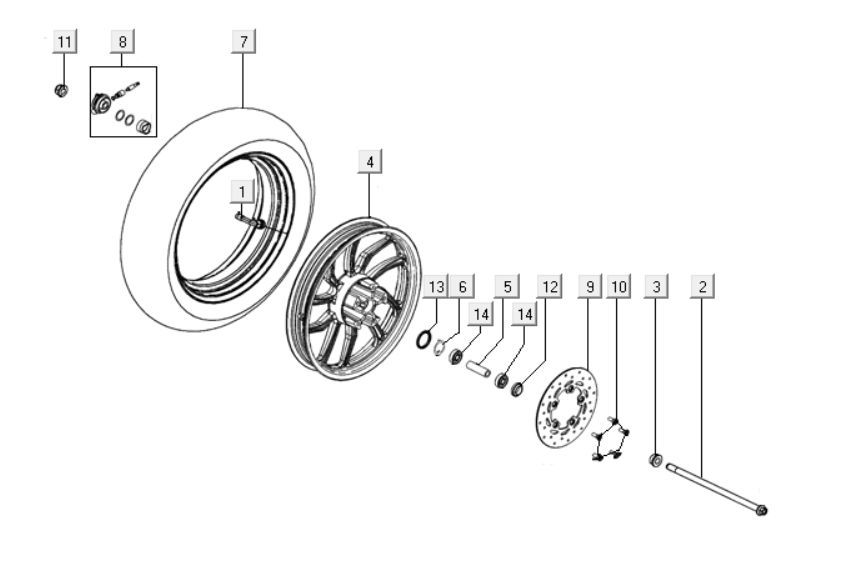 Voorwiel Kymco People One 125i