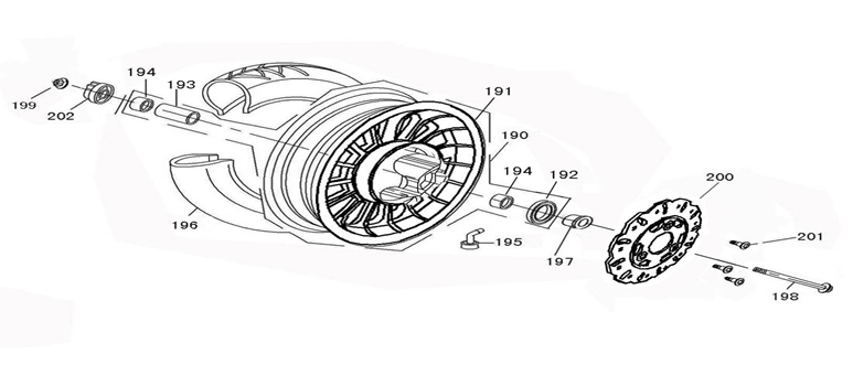 Voorwiel Neco Lola zwart rood