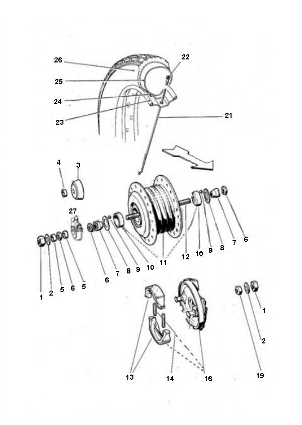 Voorwiel Puch Maxi