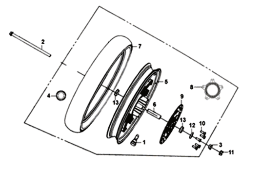 Voorwiel Sym Symphony ST 200I