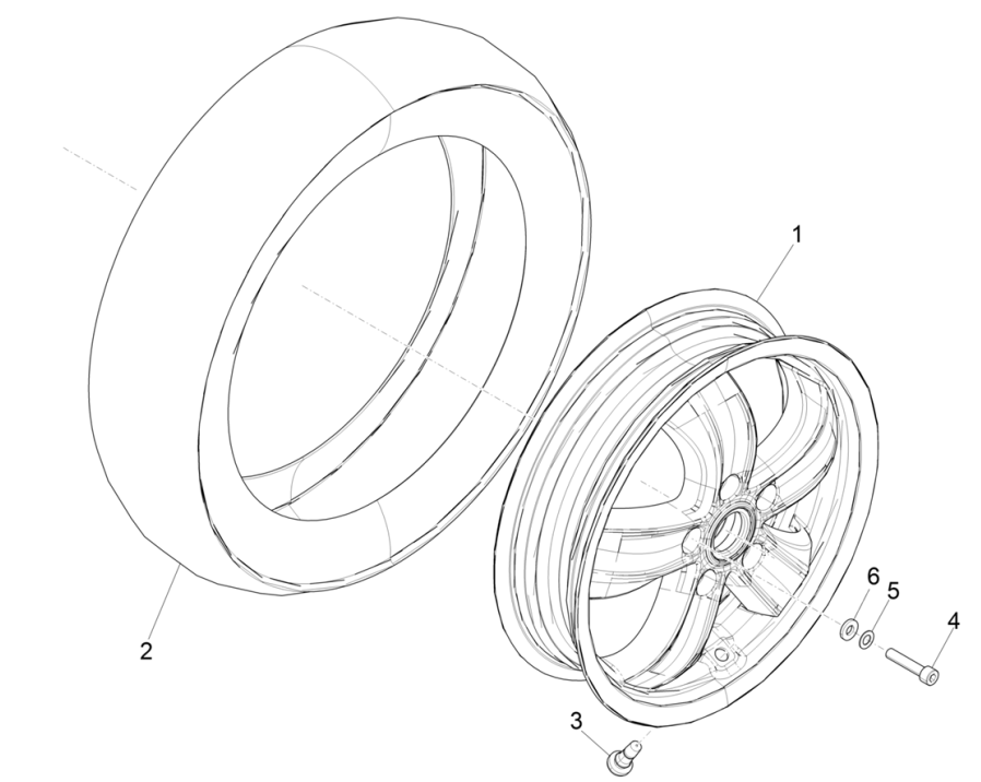Voorwiel Vespa GTS 125 IE ABS Euro 5 2021