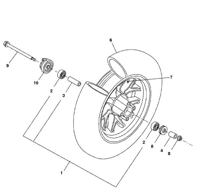 Voorwiel Yamaha Bw's 2-takt