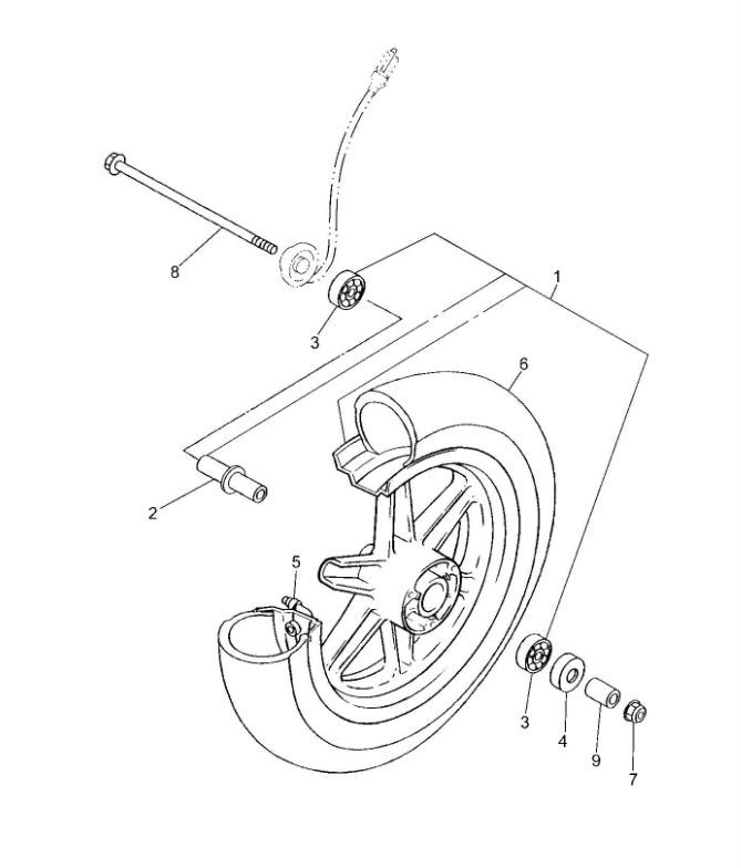 Voorwiel Yamaha Jog-R 50 2-takt LC