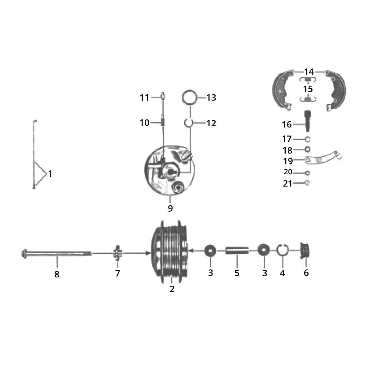 Voorwiel Zundapp C50 Sport 517-21LA
