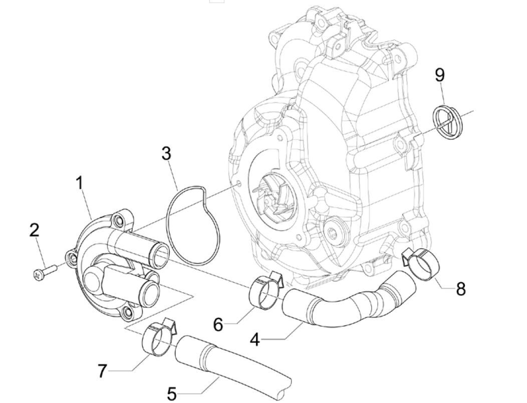 Waterpomp Piaggio MP3 300 ie LT Business - Sport (met en zonder ABS) 2016-2018
