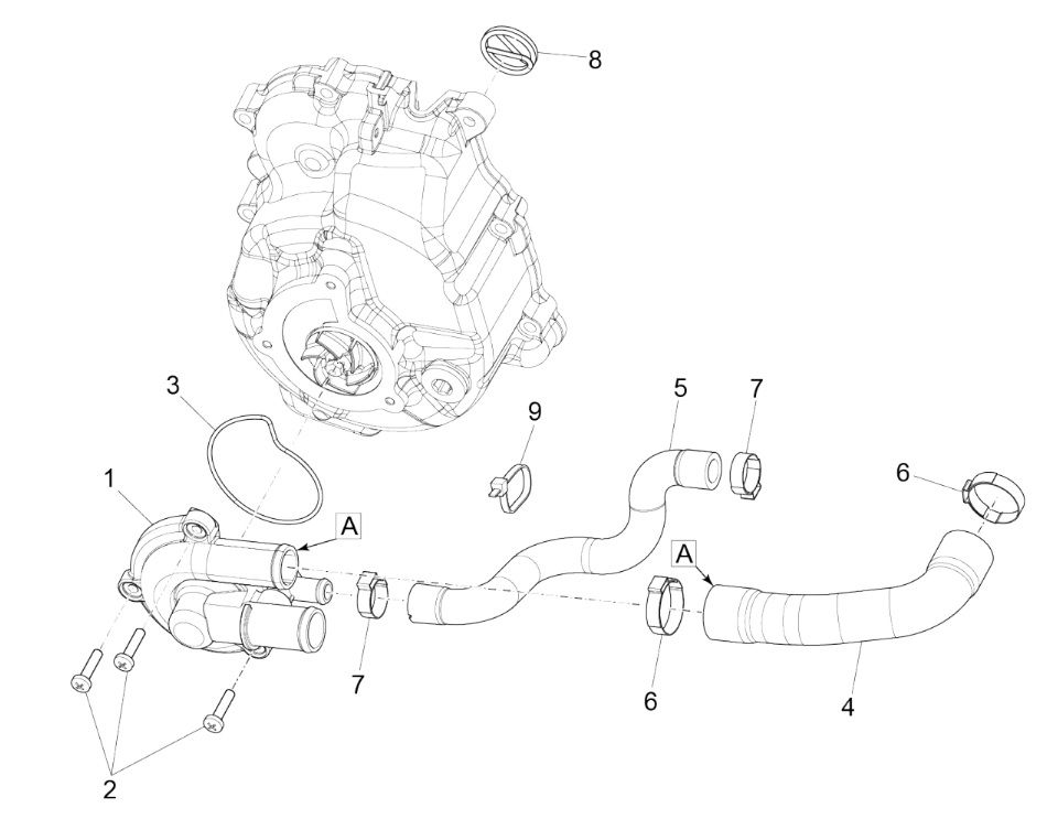 Waterpomp Vespa GTS 300 HPE 4V IE ABS Euro 4 2019