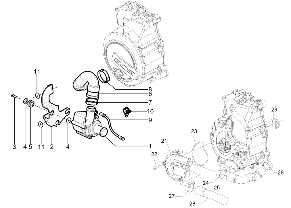 Waterpomp Piaggio Beverly 125 RST 4V Euro 3 2010-2015