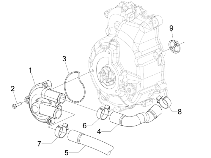 Waterpomp Piaggio MP3 300 LT Sport 2009-2014