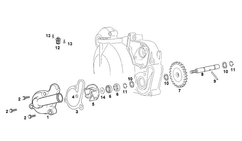 Waterpomp Derbi Senda R X-Treme 2007 Euro 2 edition 3