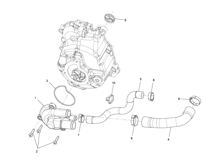 Waterpomp Vespa GTS 300 ie 2008-2016 (met en zonder ABS)