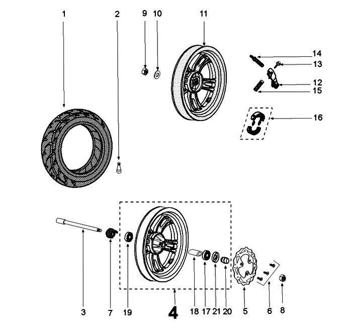 Wheels Peugeot Kisbee 2-takt