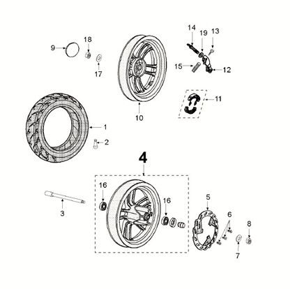 Wheels Peugeot Speedfight 4 50i E5