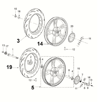 Wheels Peugeot Tweet 125 Z PRO 2021-2022