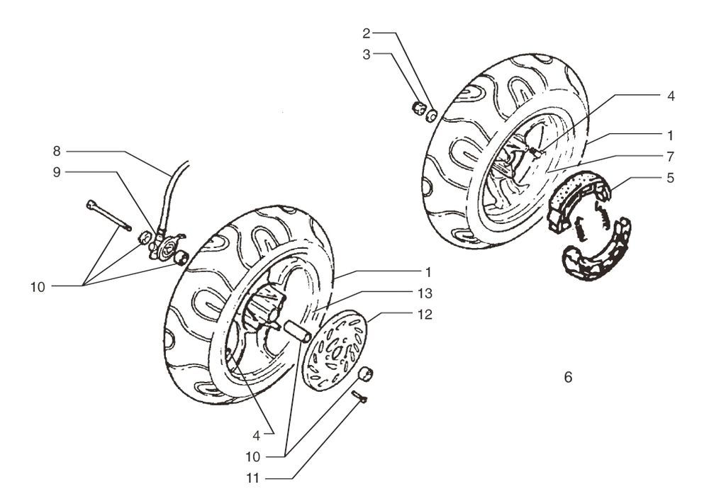 Voorwiel - Achterwiel - Remschijf - Remschoenen Beta Ark-k 50 2-takt AC zilver 2006