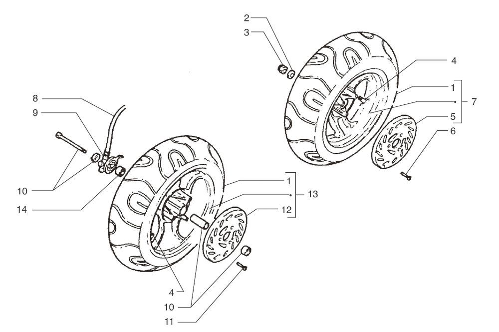 Voorwiel - Achterwiel - Remschijf Beta Ark-k 50 2-takt LC blauw 2010