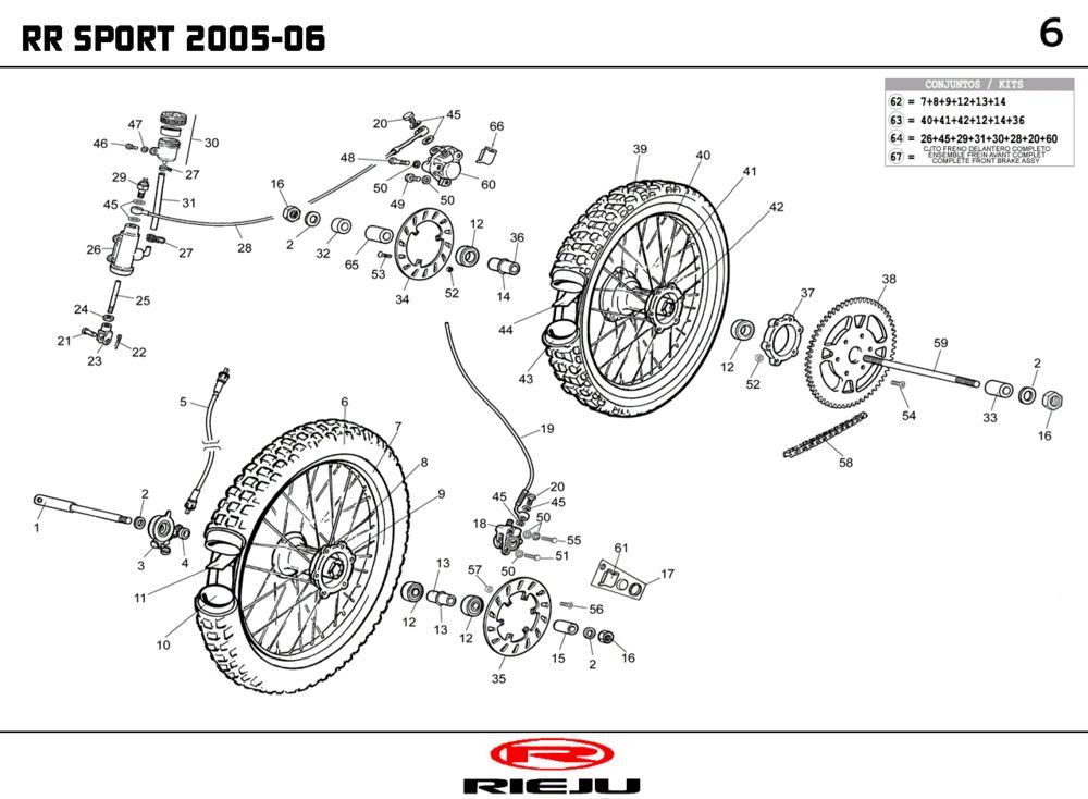 Wielen Rieju RR sport blauw 2005 2-Takt