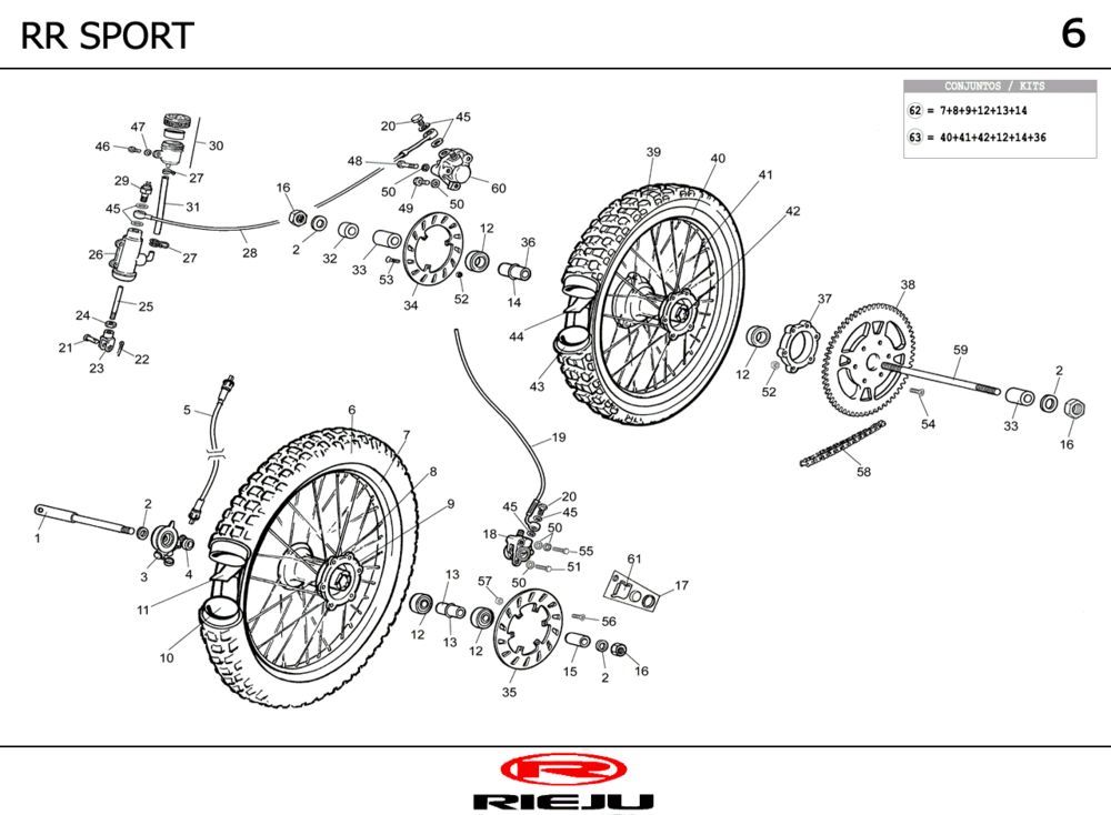 Wielen Rieju RR sport zwart 2002 2-Takt