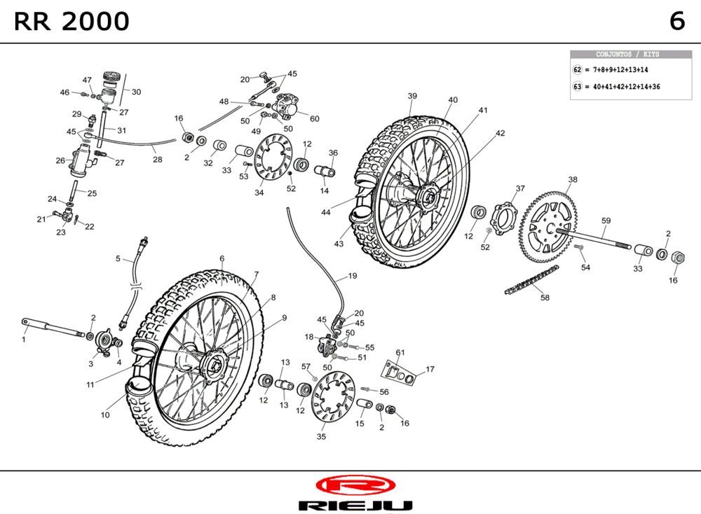 Wielen Rieju RR zwart 2001 2-Takt