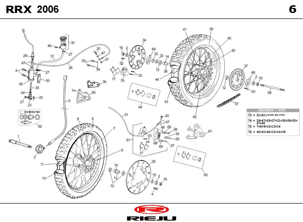 Wielen Rieju RRX oranje 2008 2-Takt