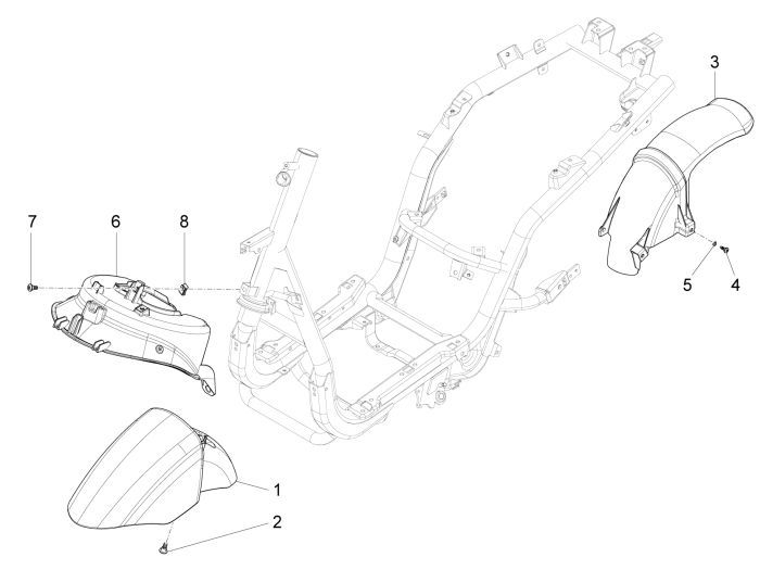 Beenschild Piaggio New Fly 4-takt 4V wit 566