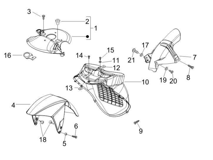 Voorspatbord - Spatschermen Gilera Runner 200 VXR 4-takt 2006