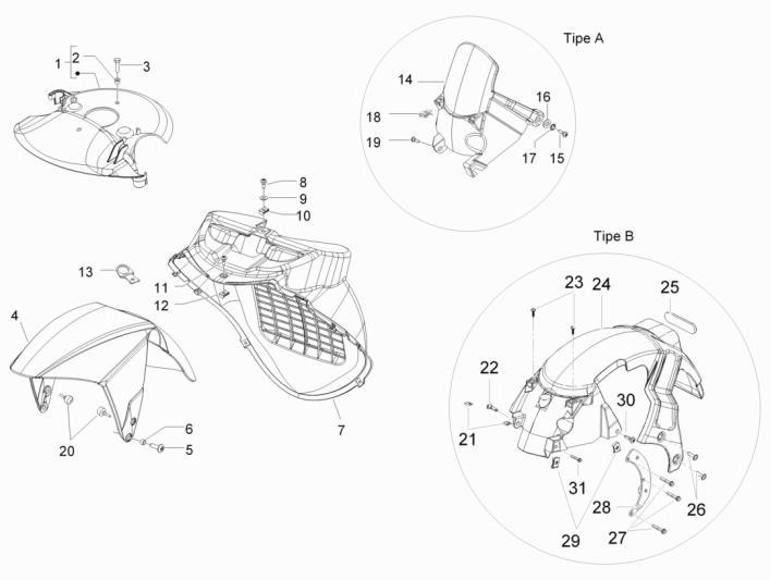 Voorspatbord - Spatschermen Gilera Runner 50 SP 50 2-takt LC 2010-2017