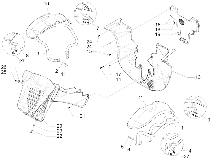 Voorspatbord - Spatschermen Piaggio MP3 500 LT Business 2014-2016