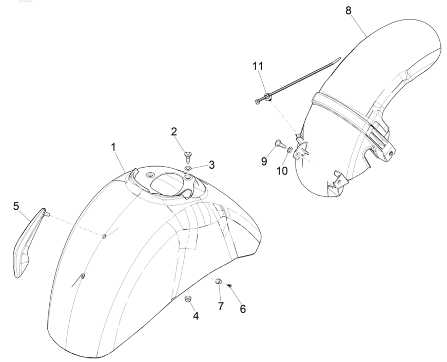 Voorspatbord - Spatschermen Vespa GTS 125 IE ABS Euro 5 2021