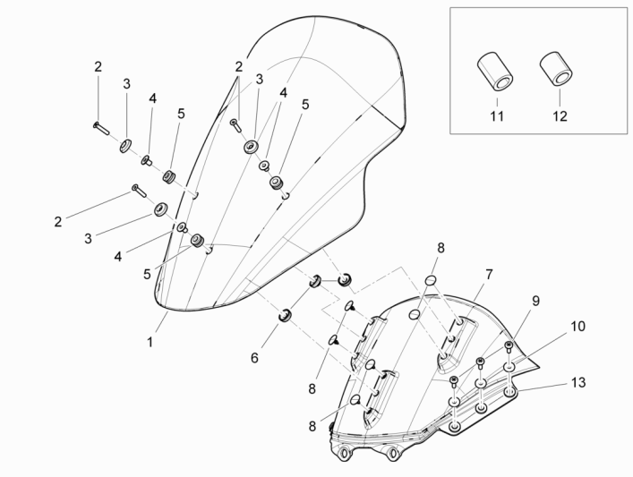 Windscherm Piaggio MP3 300 LT Sport 2009-2014 zwart competition 98/A
